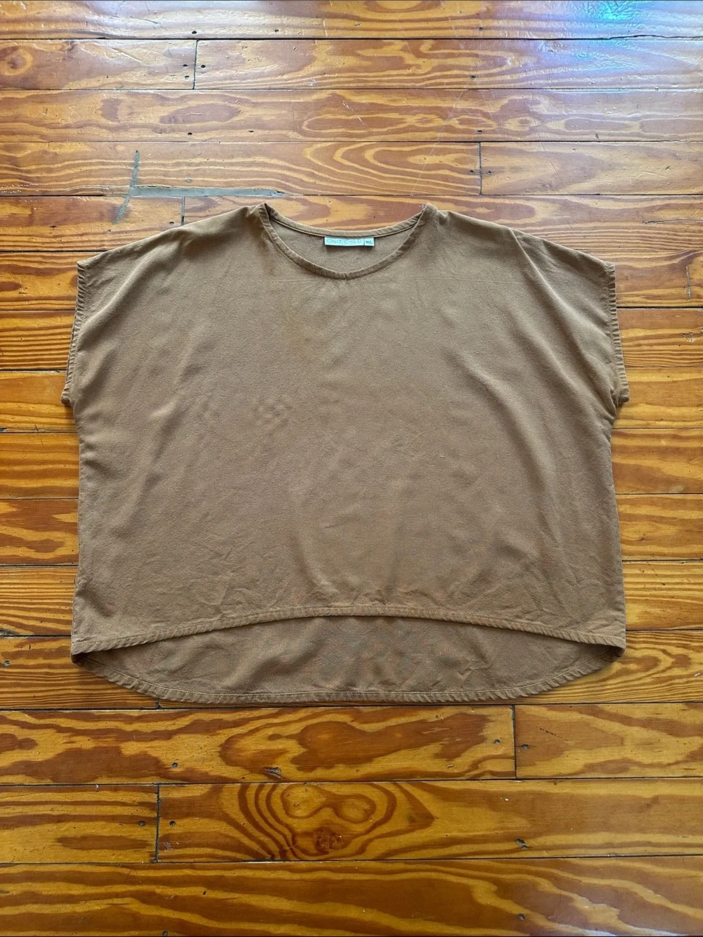 Only Child Raw Silk Alta Top in Ochre, M/L